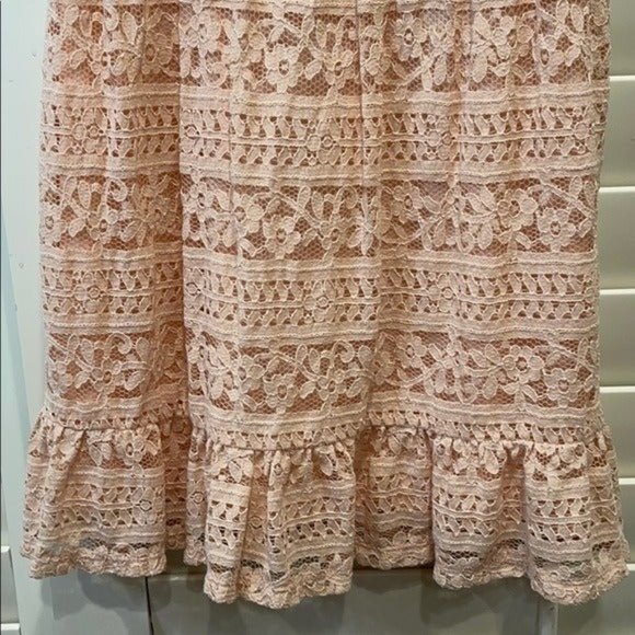 Disney Princess Girls Midi Dress Peach Floral Lace Cottagecore Retro Vibes Sz M - Picture 4 of 9